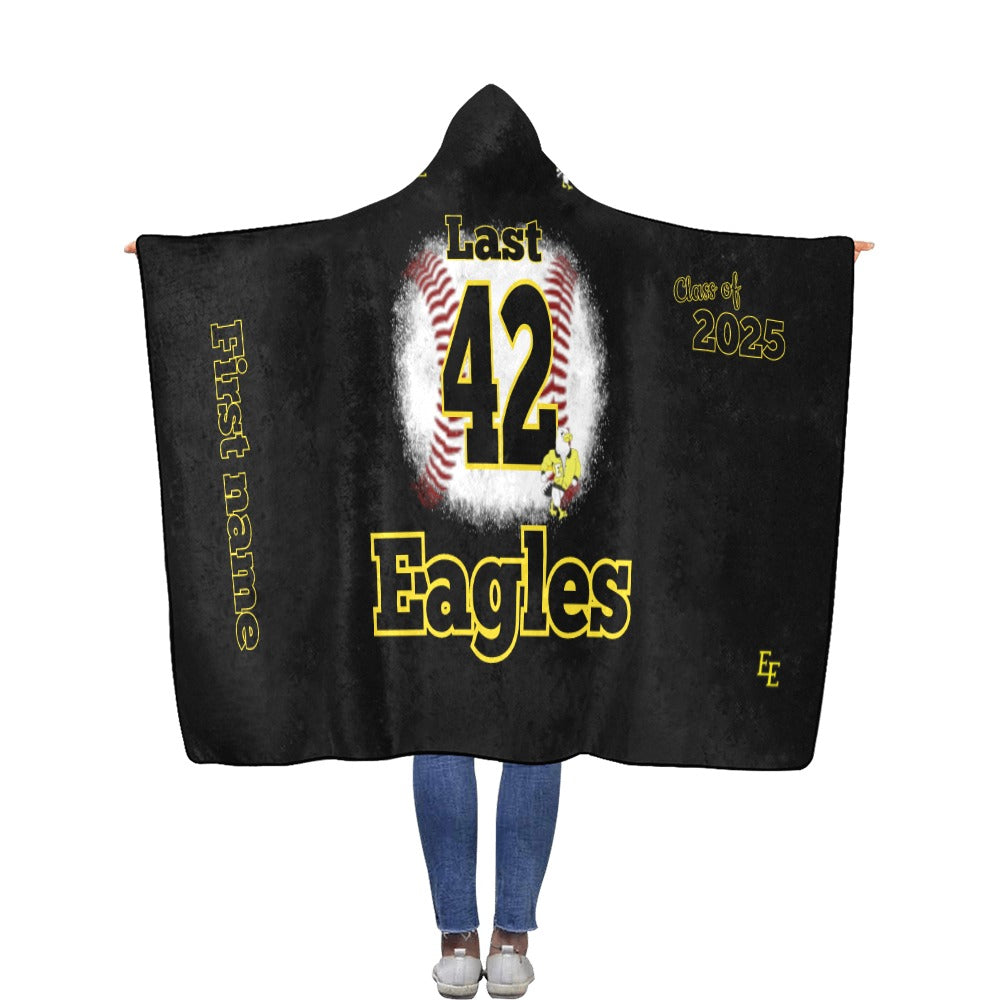 East Baseball Flannel Hooded Blanket 56''x80''