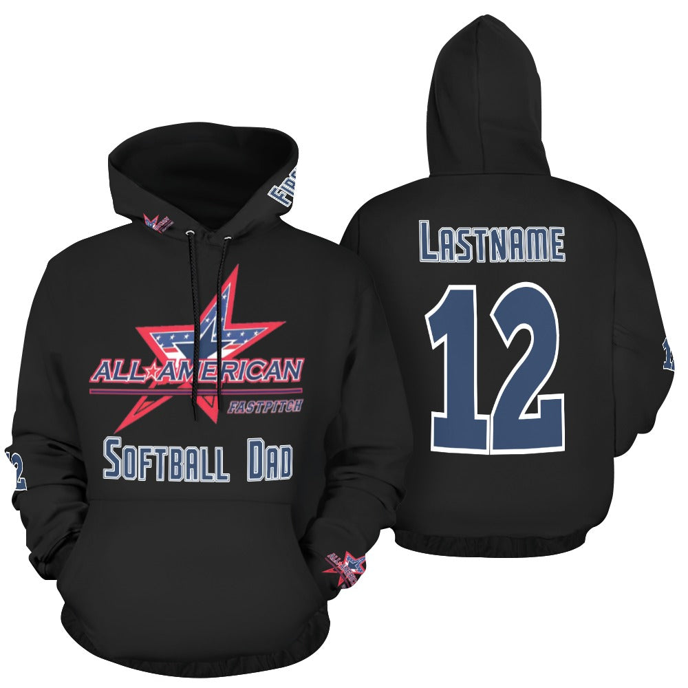 All American Black Hoodie All Over Print Hoodie for Men (USA Size) (Model H13)