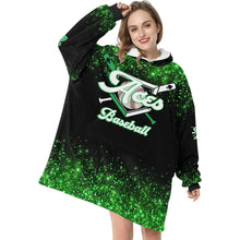 Load image into Gallery viewer, Aces Sherpa Glitter Blanket Hoodie for Women
