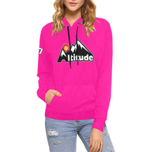 Load image into Gallery viewer, Altitude Pink Last name/Number Nickname All Over Print Hoodie for Women (USA Size) (Model H13)
