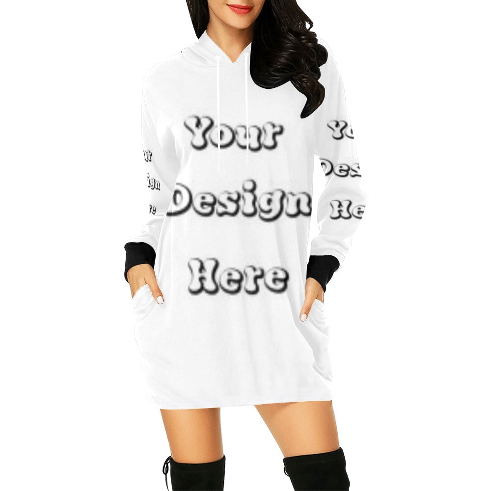 Custom Your Design Here- Female Hoodie Dress All Over Print Hoodie Mini Dress (Model H27)