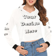 Custom Your Design Here- Female Crop Hoodie All Over Print Crop Hoodie for Women (Model H22)