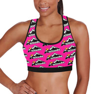 Altitude Sports Bra Pink Pattern Women's All Over Print Sports Bra (Model T52)