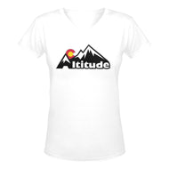 Altitude vnevk white Women's Deep V-neck T-shirt (Model T19)