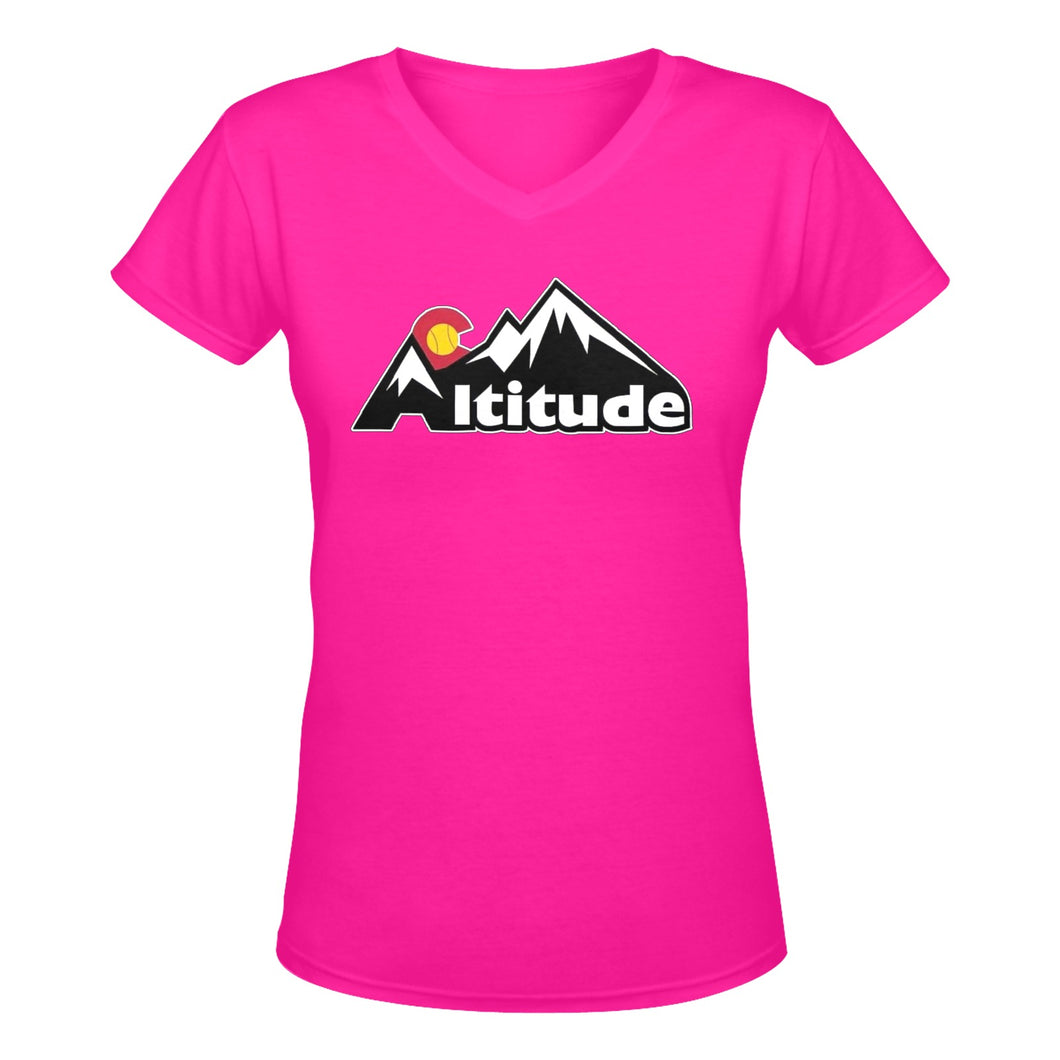Altitude In October we wear pink Women's Deep V-neck T-shirt (Model T19)