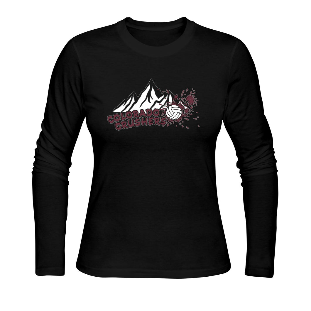 Crusher Longsleeve Women Black Sunny Women's T-shirt (long-sleeve) (Model T07)