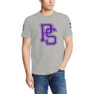 PS grey SHIRT2 Men's All Over Print T-Shirt (Solid Color Neck) (Model T63)