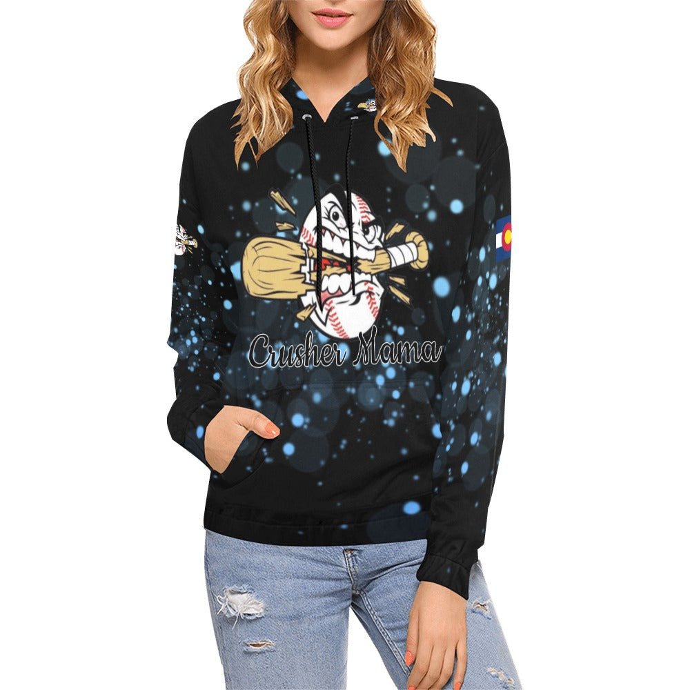 Crusher Mama Hoodie 4 All Over Print Hoodie for Women (USA Size) (Model H13)