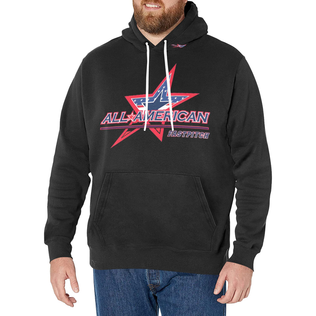 All American Basic Number, Print Cuffs Fleece Lined black Men's Long Sleeve Fleece Hoodie (Model H55)