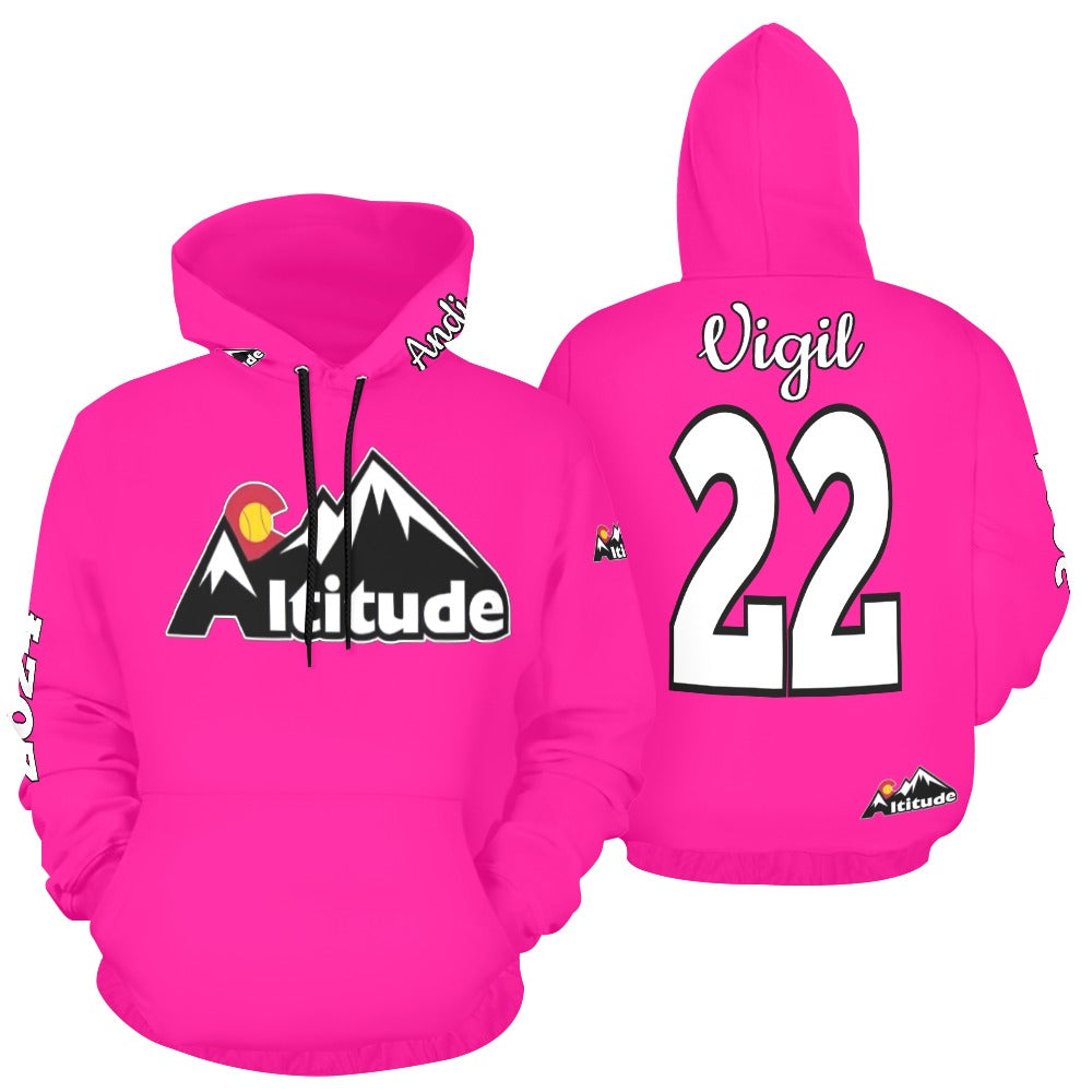 Altitude Hoodie Pink All Over Print Hoodie for Men (USA Size) (Model H13)