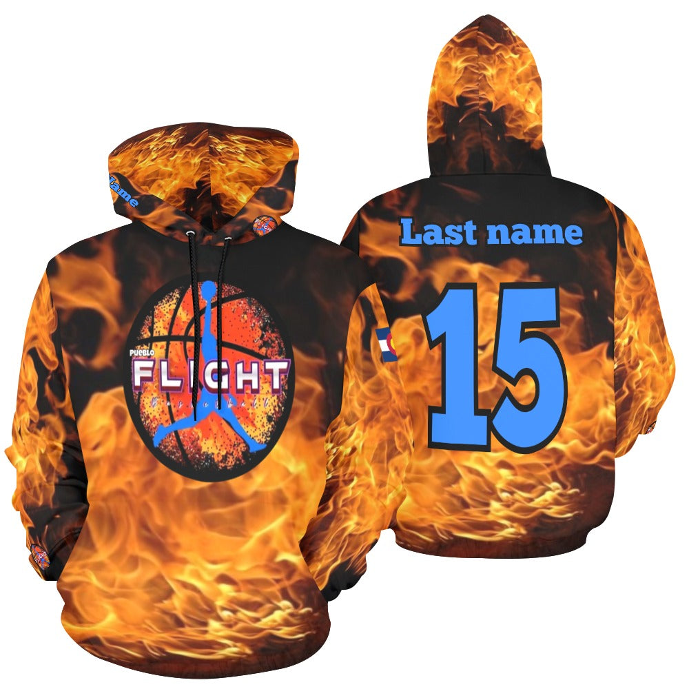 Flight Orange Customization All Over Print Hoodie for Men (USA Size) (Model H13)