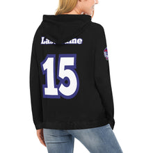 Load image into Gallery viewer, Tribe Black Name/Number All Over Print Hoodie for Women (USA Size) (Model H13)
