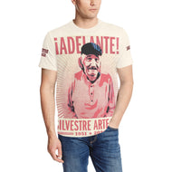 Sil tan Men's All Over Print T-Shirt (Solid Color Neck) (Model T63)
