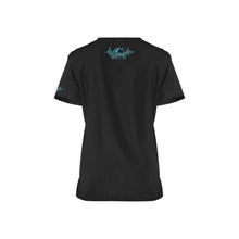Load image into Gallery viewer, Summit Female Scrub Top Black 2 All Over Print Scrub Top
