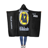 Wildcats Softball Name Flannel Hooded Blanket 56''x80''