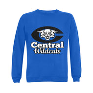 Central Wildcats Crewneck 5 Blue Gildan Crewneck Sweatshirt(NEW) (Model H01)