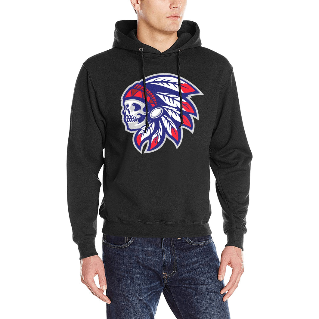 Tribe 50/50 Black Main Men's Classic Hoodie (Model H17)