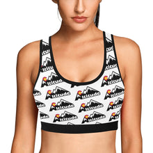 Load image into Gallery viewer, Altitude Sports Bra White Pattern Women&#39;s All Over Print Sports Bra (Model T52)
