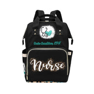 LPN 2/Nurse Bag Leopard Multi-Function Backpack Bag (Model 1688)