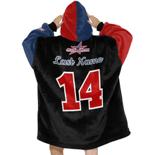 Load image into Gallery viewer, All American Snuggler Red/Blue Blanket Hoodie for Women
