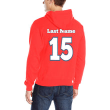 Load image into Gallery viewer, All American 50/50 Red Name Number Men&#39;s Classic Hoodie (Model H17)
