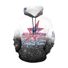 Load image into Gallery viewer, All American Mom Hoodie Full Custom Black and White All Over Print Hoodie for Women (USA Size) (Model H13)

