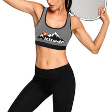 Load image into Gallery viewer, Altitude Sports Bra Grey Women&#39;s All Over Print Sports Bra (Model T52)
