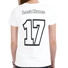 Load image into Gallery viewer, Women South VB Lastname/Number White New All Over Print T-shirt for Women (Model T45)
