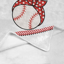 Load image into Gallery viewer, Baseball Bow Blanket Ultra-Soft Micro Fleece Blanket 30&#39;&#39;x40&#39;&#39;
