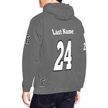 Load image into Gallery viewer, WF Sport Name/Number Grey All Over Print Hoodie for Men (USA Size) (Model H13)
