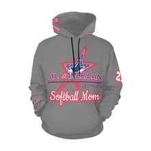Load image into Gallery viewer, All American Mom Hoodie Full Custom Grey All Over Print Hoodie for Women (USA Size) (Model H13)
