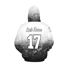 Load image into Gallery viewer, Altitude B/W Last name/Number Nickname All Over Print Hoodie for Women (USA Size) (Model H13)
