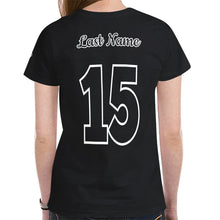 Load image into Gallery viewer, WF Women Mesh Grey Lastname/Number Black New All Over Print T-shirt for Women (Model T45)
