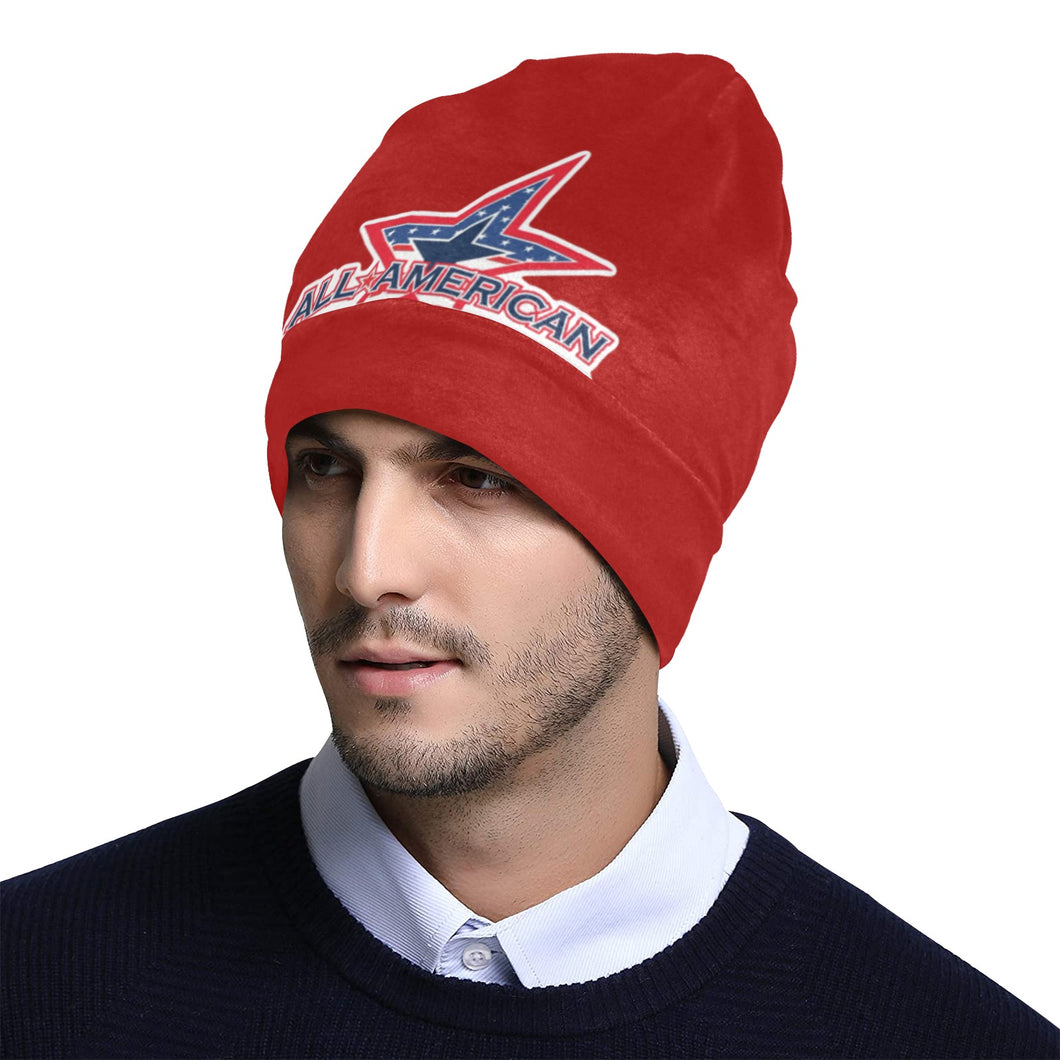 All American Beanie Red All Over Print Beanie for Adults