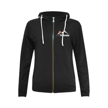 Load image into Gallery viewer, Altitude Black Zip up All Over Print Full Zip Hoodie for Women (Model H14)
