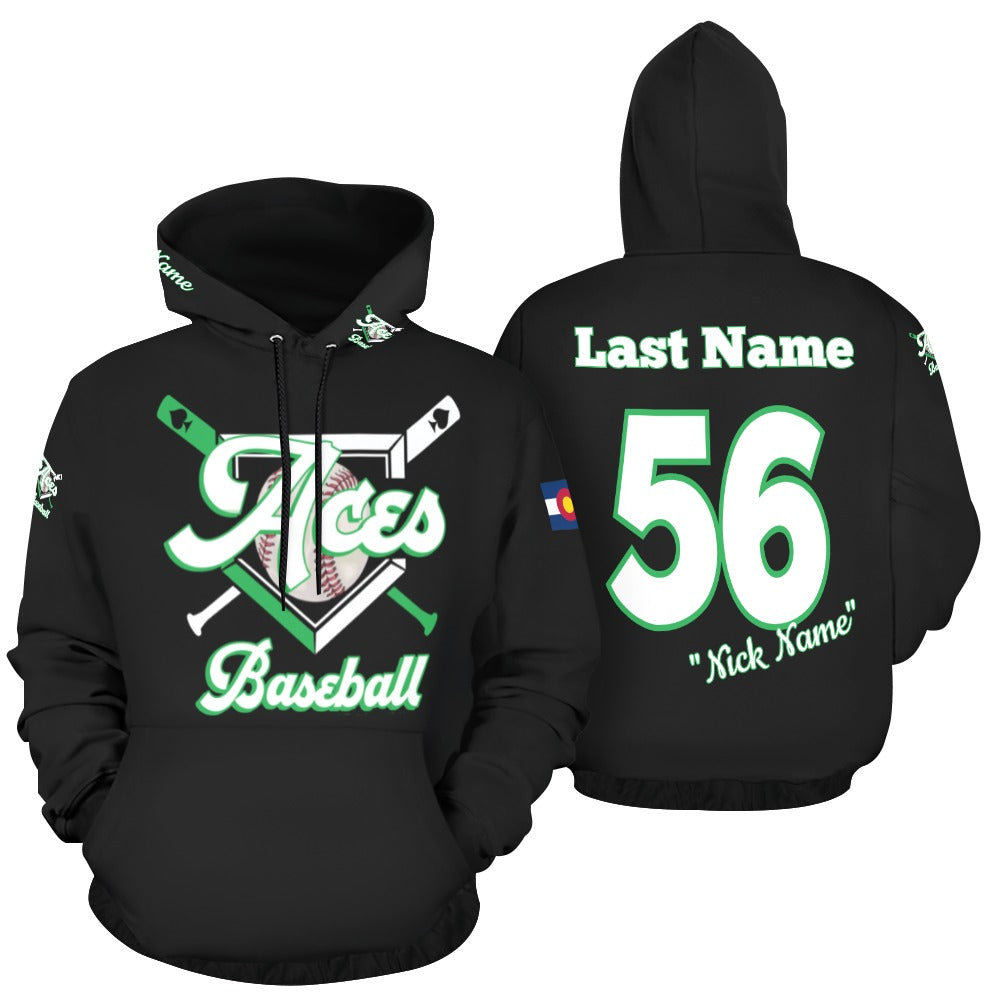 Aces White Wording All Over Print Hoodie for Men (USA Size) (Model H13)
