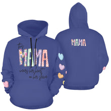 Load image into Gallery viewer, Mama Dark Blue All Over Print Hoodie for Women (USA Size) (Model H13)
