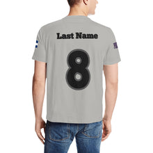 Load image into Gallery viewer, PS Black Shirt Last Name/Number 3 Men&#39;s All Over Print T-Shirt (Solid Color Neck) (Model T63)
