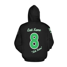 Load image into Gallery viewer, Aces Baseball Hoodie, Black Name/Last/Nick/Baseball Number All Over Print Hoodie for Women (USA Size) (Model H13)
