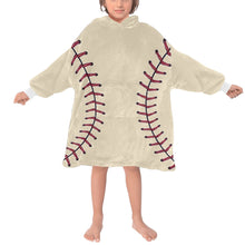 Load image into Gallery viewer, Baseball Cream Mini LastName/Number Blanket Hoodie for Kids
