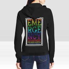 Load image into Gallery viewer, 94/6 poly/spandex ER Rainbow Block Zip-up Hoodie Men and Women Sizes
