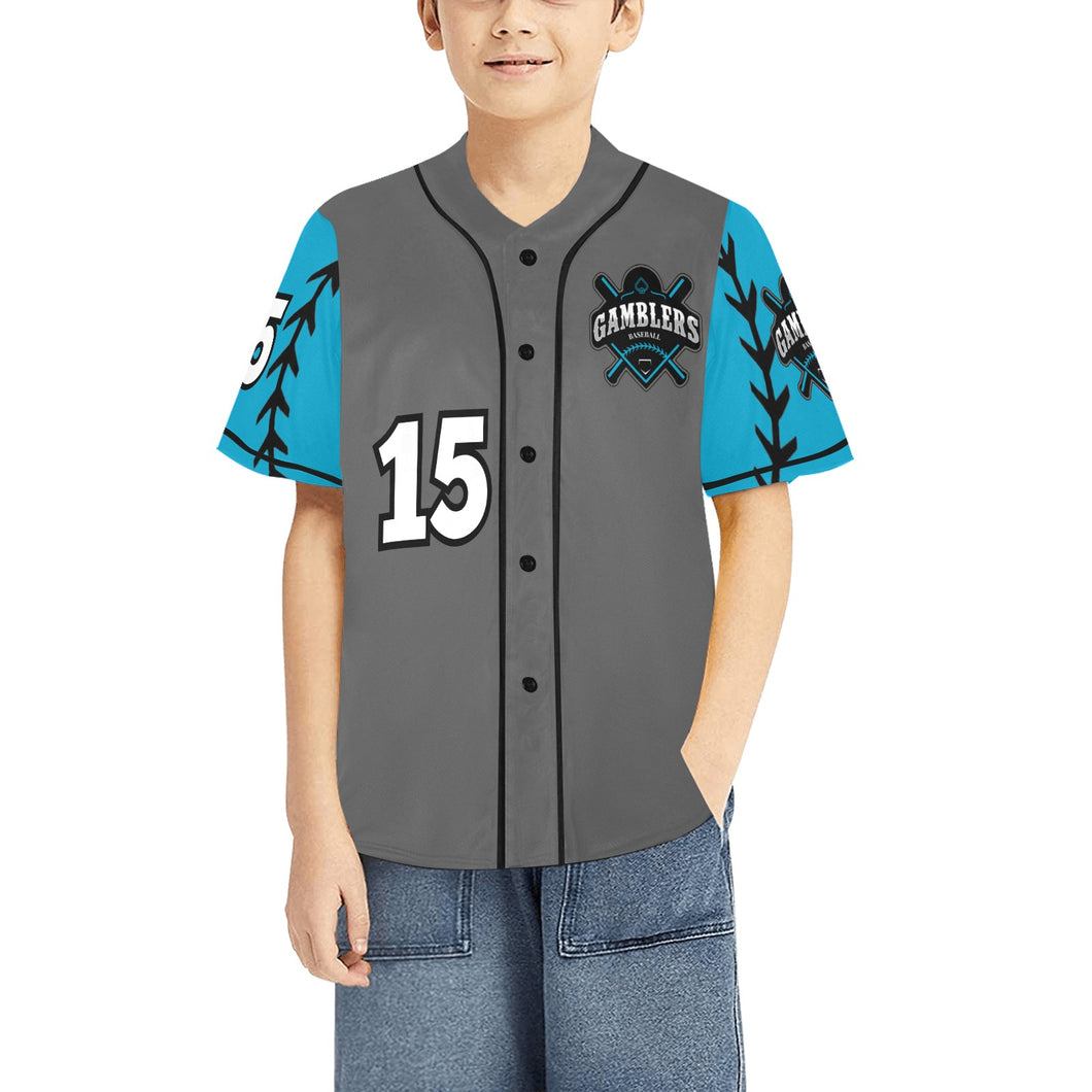 Gamblers 1 All Over Print Baseball Jersey for Kids (Model T50)