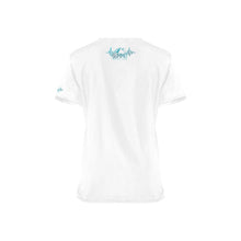 Load image into Gallery viewer, Summit Female Scrub Top White 2 All Over Print Scrub Top
