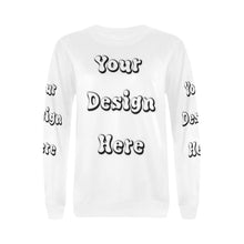 Load image into Gallery viewer, Custom Your Design Here- Female Crew Neck Women&#39;s Rib Cuff Crew Neck Sweatshirt (Model H34)
