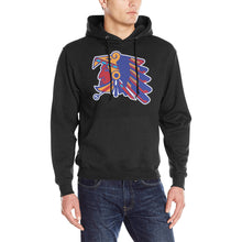 Load image into Gallery viewer, Azteca 50/50 Black Heavy Blend Hooded Sweatshirt
