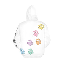 Load image into Gallery viewer, Dog Mama Back Paws/Pics down sleeve All Over Print Hoodie for Women (USA Size) (Model H13)
