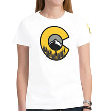 Load image into Gallery viewer, PRAY Dom Black Yellow White CO New All Over Print T-shirt for Women (Model T45)
