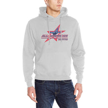 Load image into Gallery viewer, All American 50/50 Grey Heavy Blend Hooded Sweatshirt
