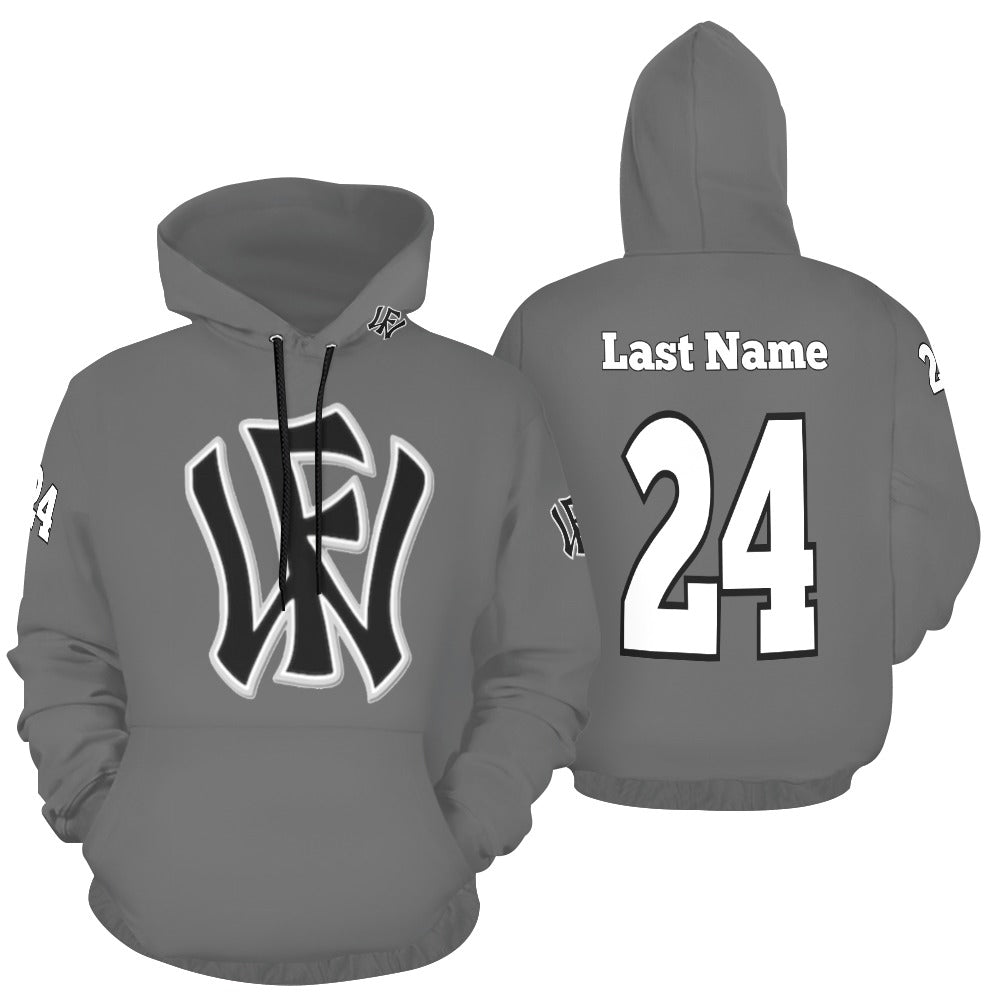 WF Sport Name/Number Grey All Over Print Hoodie for Men (USA Size) (Model H13)