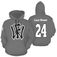 WF Sport Name/Number Grey All Over Print Hoodie for Men (USA Size) (Model H13)